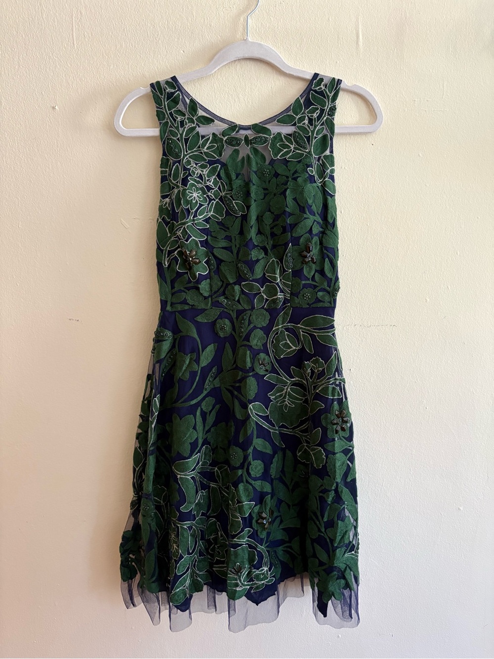Pankaj & Nidhi Green and Blue Floral Midi Dress